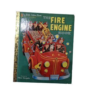 Little Golden Book ‎ The Fire Engine Book  1987 ephemera junk journal